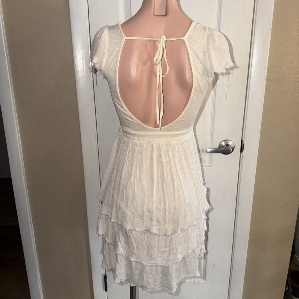 Free People Sound of The Sea Boho Dress Embroidered Beach Tiered XS /TP NWOT - Picture 8 of 13